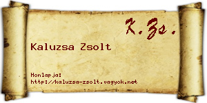 Kaluzsa Zsolt névjegykártya